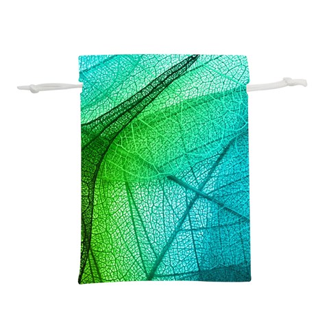 Texture Green Leaf Abstraction 3d Lightweight Drawstring Pouch (L) from ArtsNow.com Front