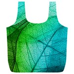 Texture Green Leaf Abstraction 3d Full Print Recycle Bag (XXL)