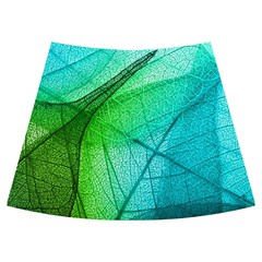 Texture Green Leaf Abstraction 3d Knee Front Skirt