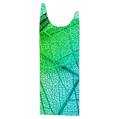 Texture Green Leaf Abstraction 3d Kids  Stylish Hooded Puffer Vest from ArtsNow.com Front Left Side