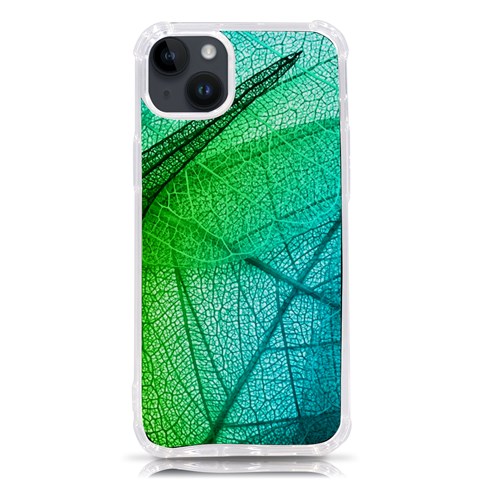 Texture Green Leaf Abstraction 3d iPhone 14 Plus TPU UV Print Case from ArtsNow.com Front