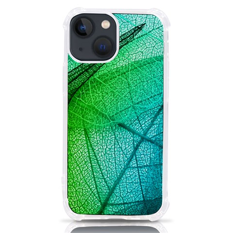 Texture Green Leaf Abstraction 3d iPhone 13 mini TPU UV Print Case from ArtsNow.com Front