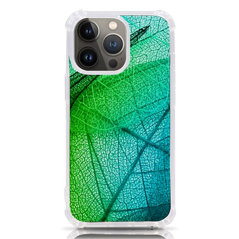 Texture Green Leaf Abstraction 3d iPhone 13 Pro TPU UV Print Case from ArtsNow.com Front