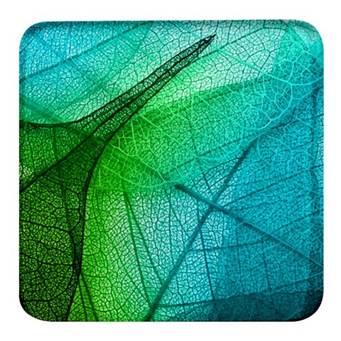 Texture Green Leaf Abstraction 3d Square Glass Fridge Magnet (4 pack) from ArtsNow.com Front