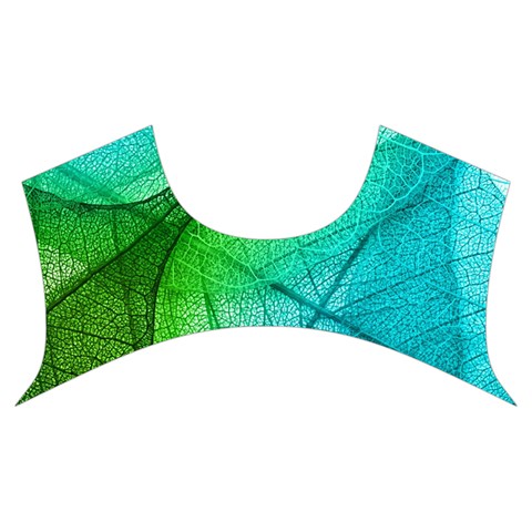 Texture Green Leaf Abstraction 3d Women s Cut Out Long Sleeve T Front Top