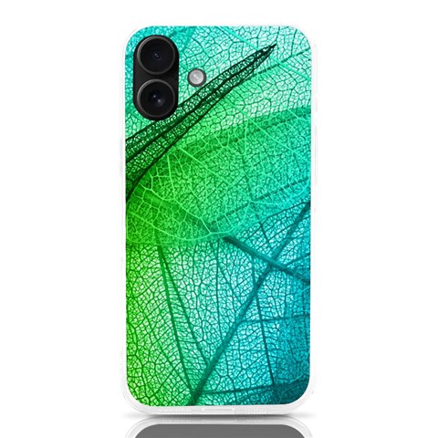 Texture Green Leaf Abstraction 3d iPhone 16 Plus TPU UV Print Case from ArtsNow.com Front