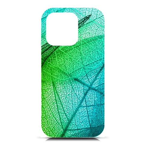 Texture Green Leaf Abstraction 3d iPhone 16 Pro Black UV Print PC Hardshell Case from ArtsNow.com Front