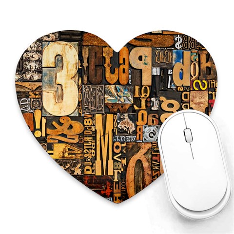 3d Letters Macro Wooden Letters Letters Textures Heart Mousepad from ArtsNow.com Front