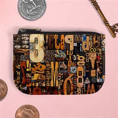 3d Letters Macro Wooden Letters Letters Textures Mini Coin Purse from ArtsNow.com Front