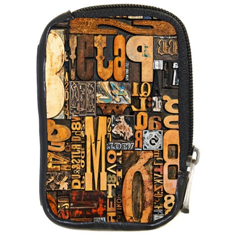 3d Letters Macro Wooden Letters Letters Textures Compact Camera Leather Case from ArtsNow.com Front