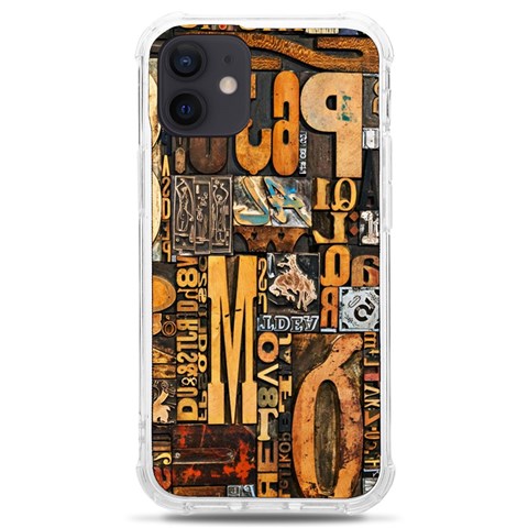 3d Letters Macro Wooden Letters Letters Textures iPhone 12 mini TPU UV Print Case	 from ArtsNow.com Front