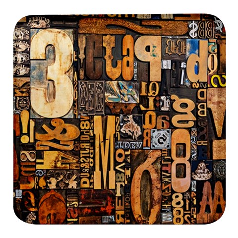 3d Letters Macro Wooden Letters Letters Textures Square Glass Fridge Magnet (4 pack) from ArtsNow.com Front