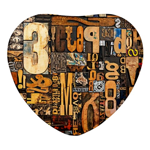 3d Letters Macro Wooden Letters Letters Textures Heart Glass Fridge Magnet (4 pack) from ArtsNow.com Front