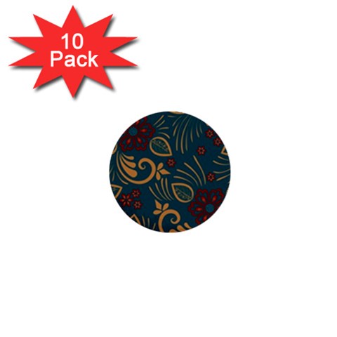 Flowers Floral Retro Flower Texture 1  Mini Buttons (10 pack)  from ArtsNow.com Front