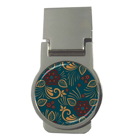 Flowers Floral Retro Flower Texture Money Clips (Round)  from ArtsNow.com Front