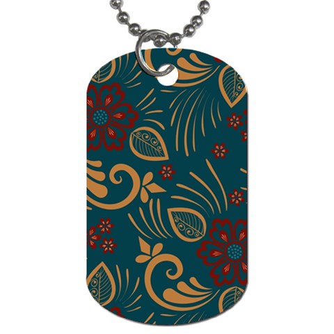 Flowers Floral Retro Flower Texture Dog Tag (One Side) from ArtsNow.com Front