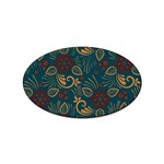 Flowers Floral Retro Flower Texture Sticker Oval (10 pack)