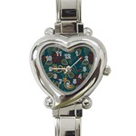 Flowers Floral Retro Flower Texture Heart Italian Charm Watch