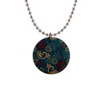 Flowers Floral Retro Flower Texture 1  Button Necklace