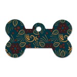 Flowers Floral Retro Flower Texture Dog Tag Bone (Two Sides)