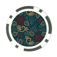 Flowers Floral Retro Flower Texture Poker Chip Card Guard (10 pack) from ArtsNow.com Front