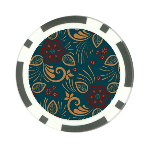 Flowers Floral Retro Flower Texture Poker Chip Card Guard (10 pack) from ArtsNow.com Back