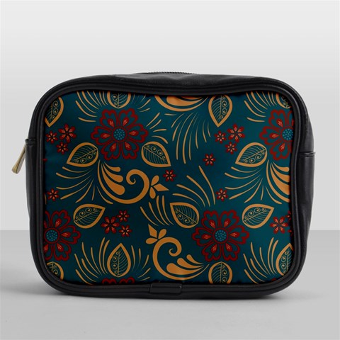 Flowers Floral Retro Flower Texture Mini Toiletries Bag (One Side) from ArtsNow.com Front