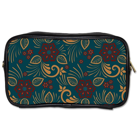 Flowers Floral Retro Flower Texture Toiletries Bag (Two Sides) from ArtsNow.com Front