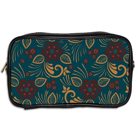 Flowers Floral Retro Flower Texture Toiletries Bag (Two Sides) from ArtsNow.com Back