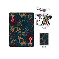 Flowers Floral Retro Flower Texture Playing Cards 54 Designs (Mini) from ArtsNow.com Front - Diamond7