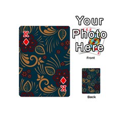 King Flowers Floral Retro Flower Texture Playing Cards 54 Designs (Mini) from ArtsNow.com Front - DiamondK