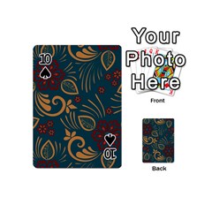 Flowers Floral Retro Flower Texture Playing Cards 54 Designs (Mini) from ArtsNow.com Front - Spade10