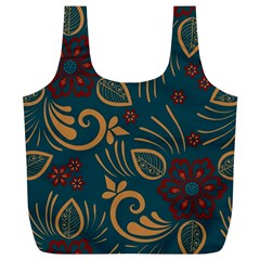 Flowers Floral Retro Flower Texture Full Print Recycle Bag (XL) from ArtsNow.com Front