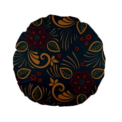 Flowers Floral Retro Flower Texture Standard 15  Premium Flano Round Cushions from ArtsNow.com Back