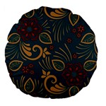 Flowers Floral Retro Flower Texture Large 18  Premium Flano Round Cushions