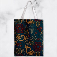 Flowers Floral Retro Flower Texture Zipper Classic Tote Bag from ArtsNow.com Front