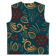 Flowers Floral Retro Flower Texture Men s High Neck Button Up Puffer Vest from ArtsNow.com Back