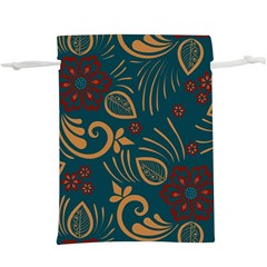 Flowers Floral Retro Flower Texture Lightweight Drawstring Pouch (XL) from ArtsNow.com Front