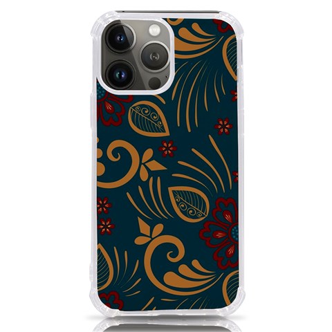 Flowers Floral Retro Flower Texture iPhone 13 Pro Max TPU UV Print Case from ArtsNow.com Front