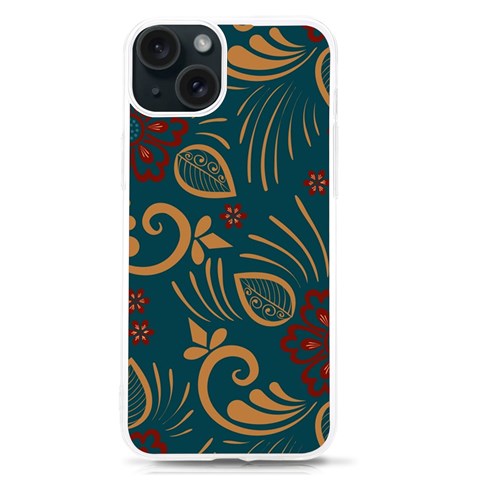 Flowers Floral Retro Flower Texture iPhone 15 TPU UV Print Case from ArtsNow.com Front