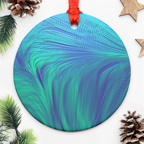 Psicodelia Zyguratti Texture Cyanturquoise Ornament (Round) from ArtsNow.com Front