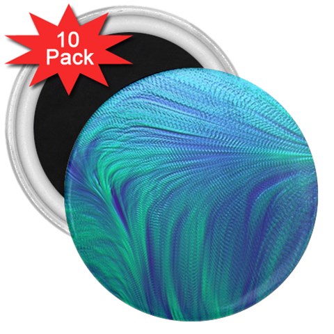 Psicodelia Zyguratti Texture Cyanturquoise 3  Magnets (10 pack)  from ArtsNow.com Front