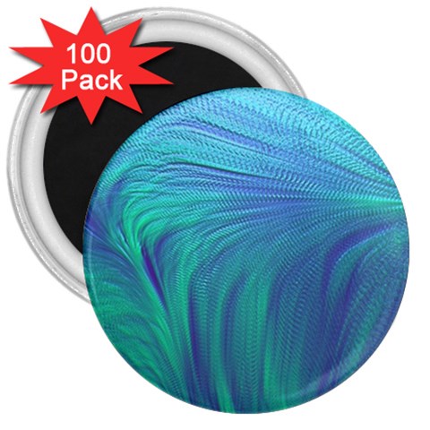 Psicodelia Zyguratti Texture Cyanturquoise 3  Magnets (100 pack) from ArtsNow.com Front