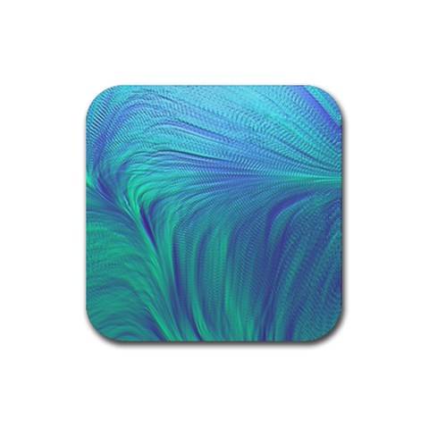 Psicodelia Zyguratti Texture Cyanturquoise Rubber Coaster (Square) from ArtsNow.com Front