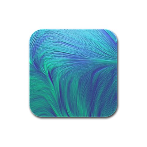 Psicodelia Zyguratti Texture Cyanturquoise Rubber Square Coaster (4 pack) from ArtsNow.com Front