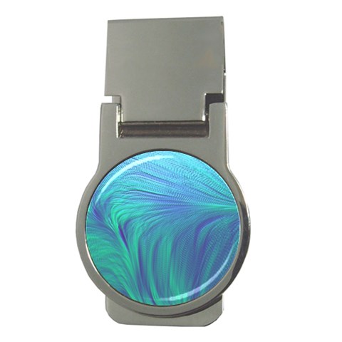 Psicodelia Zyguratti Texture Cyanturquoise Money Clips (Round)  from ArtsNow.com Front