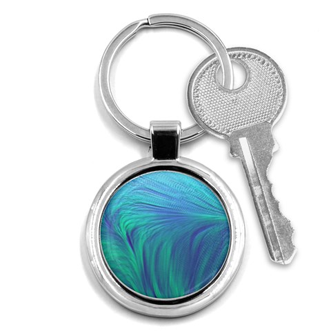 Psicodelia Zyguratti Texture Cyanturquoise Key Chain (Round) from ArtsNow.com Front