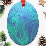 Psicodelia Zyguratti Texture Cyanturquoise Oval Ornament (Two Sides)