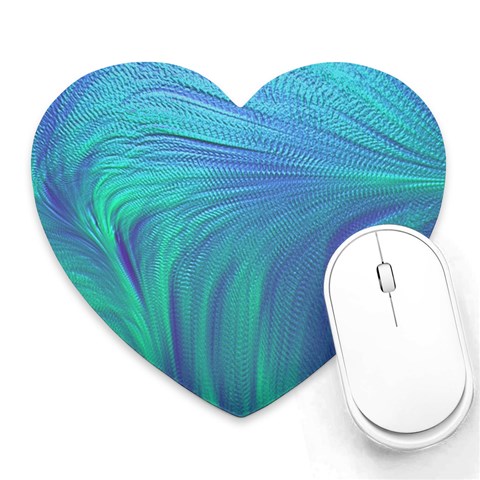 Psicodelia Zyguratti Texture Cyanturquoise Heart Mousepad from ArtsNow.com Front