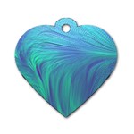 Psicodelia Zyguratti Texture Cyanturquoise Dog Tag Heart (One Side)